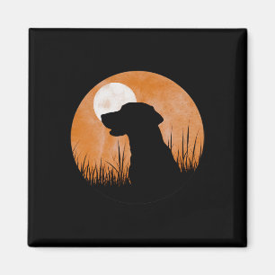 A Silhouette Of A Hunting Black Or Yellow Lab On O Magnet