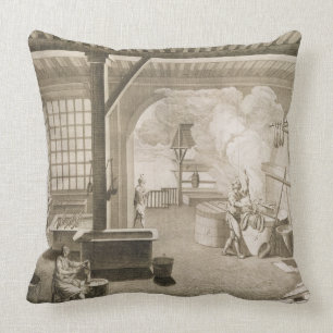 A silk dyer's workshop, from the 'Encyclopedie des Cushion