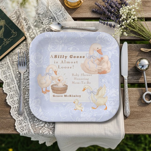 A Silly goose Blue baby shower Paper Plate (
A Silly goose Blue baby shower Paper Plates)