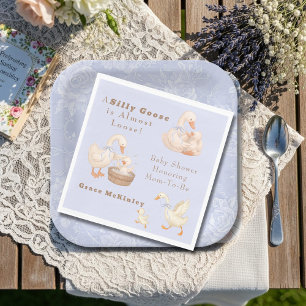 A Silly Goose Blue Napkin