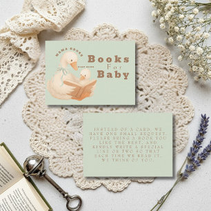 A Silly Goose Books for Baby Green Baby Shower Enclosure Card