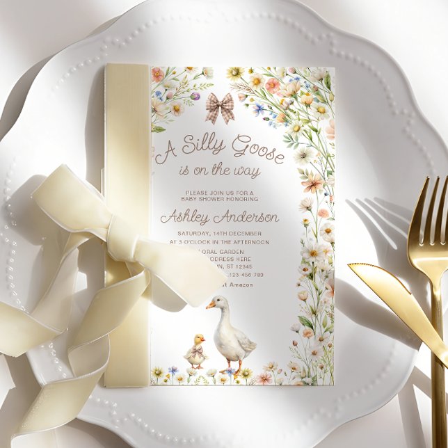 A Silly Goose Cute Baby Shower Invitation (Creator Uploaded)