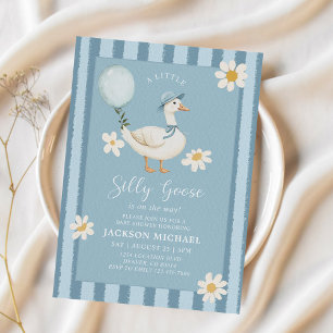 A Silly Goose Daisy Boy Baby Shower Invitation