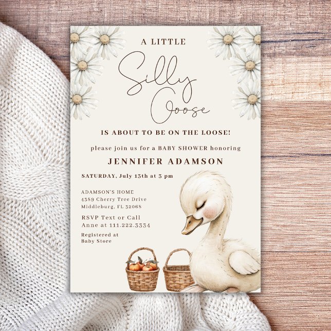 A Silly Goose Neutral Boho Baby Shower Party  Invitation (Creator Uploaded)