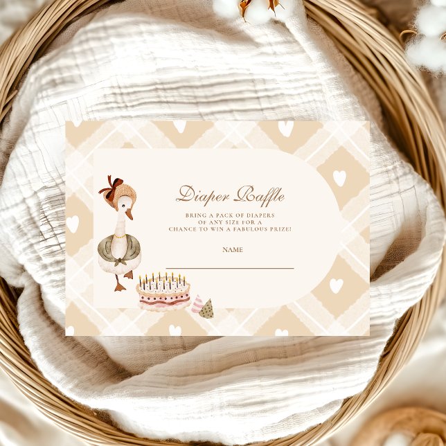 A Silly Goose Whimsical Baby Shower Diapper Raffle Enclosure Card (Creator Uploaded)
