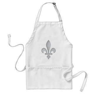 A Silver Fleur-de-lys Crafts Cook Chefs Apron