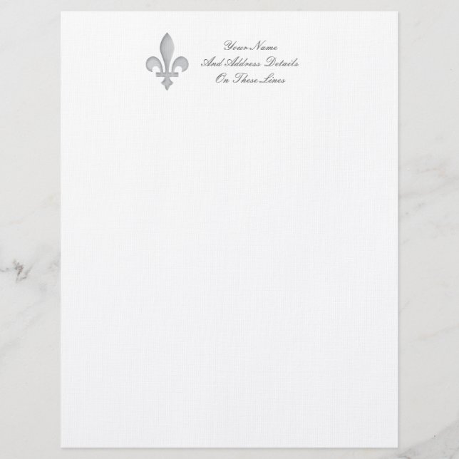 A Silver Fleur-de-lys Letterhead (Front)