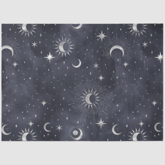 A Silver Starry Night Series Design 9 Tissue Paper (Front)