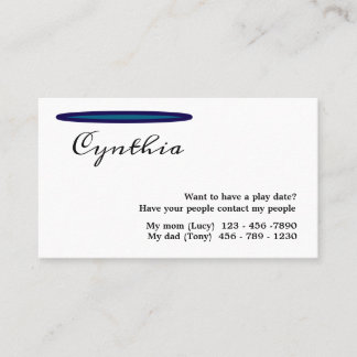 A Simple but Elegant Play Date Kids Business Card