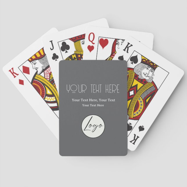 A simple custom business template in a modern logo playing cards (Back)