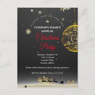 A simple elegant Christmas party invitation  Postcard