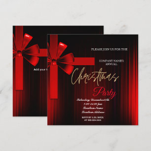 A simple Elegant Red Christmas Party Invitation