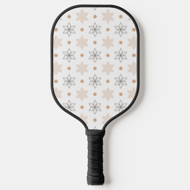 A Simple Geometric Line Art  Flowers Pickleball Paddle (Front)