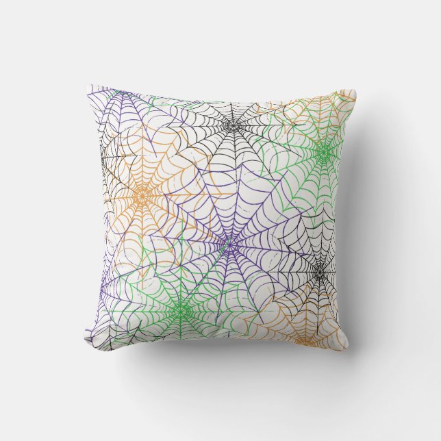 A Simple Halloween Spider's Web Pattern Cushion (Front)