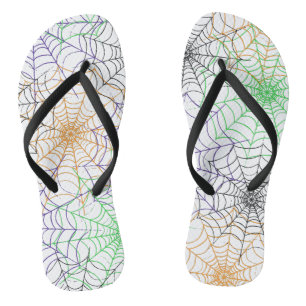 A Simple Halloween Spider's Web Pattern Jandals