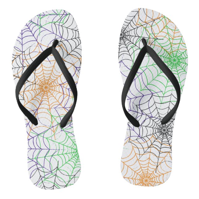 A Simple Halloween Spider's Web Pattern Jandals (Footbed)