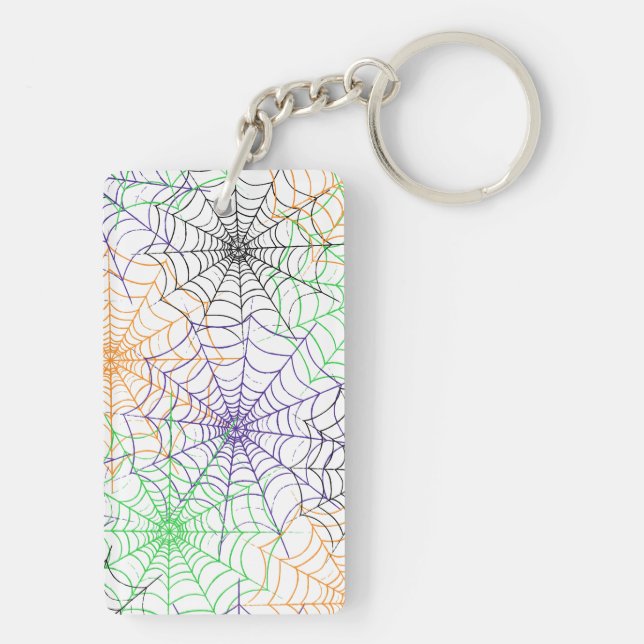 A Simple Halloween Spider's Web Pattern Key Ring (Back)