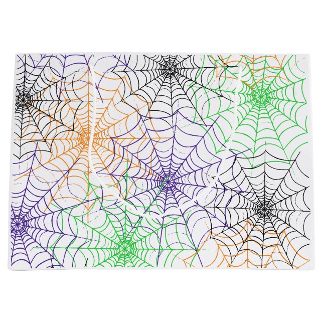 A Simple Halloween Spider's Web Pattern Large Gift Bag (Front)