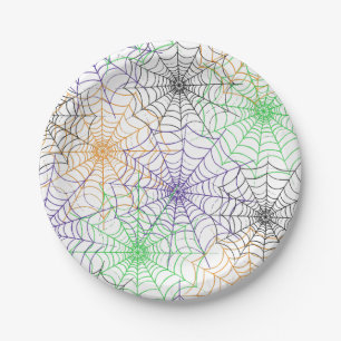 A Simple Halloween Spider's Web Pattern Paper Plate