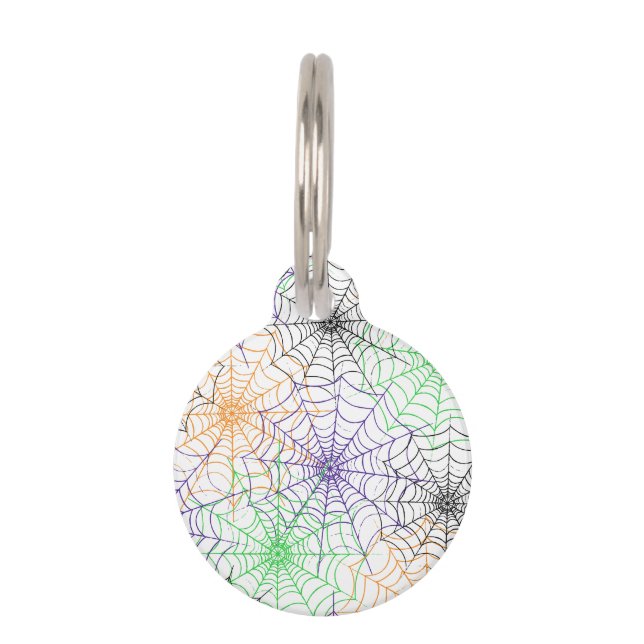 A Simple Halloween Spider's Web Pattern Pet Tag (Front)