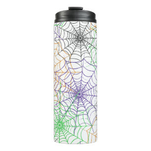 A Simple Halloween Spider's Web Pattern Thermal Tumbler