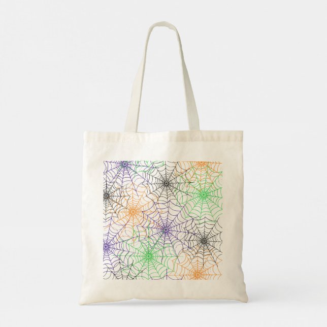A Simple Halloween Spider's Web Pattern Tote Bag (Back)