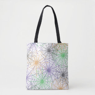 A Simple Halloween Spider's Web Pattern Tote Bag