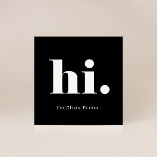 A Simple Hello   Bold and Modern Typography Square Business Card