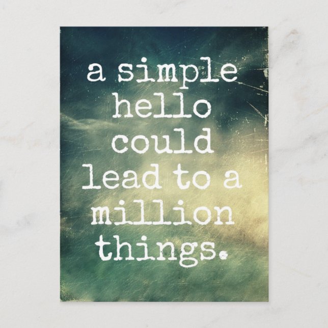 A Simple Hello - Inspirational Postcard (Front)