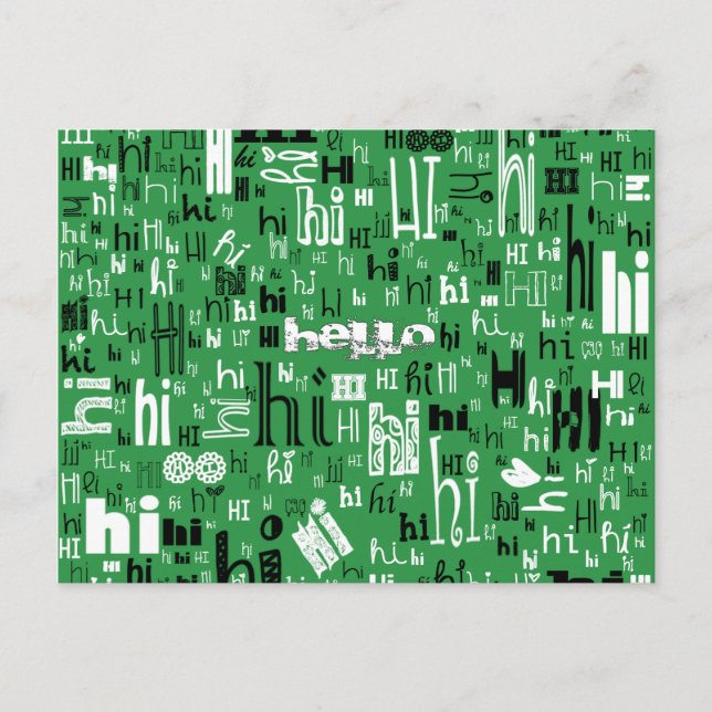 A Simple Hello Part Deux - Green Postcard (Front)