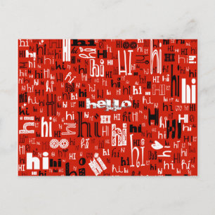 A Simple Hello Part Deux Postcards - Red