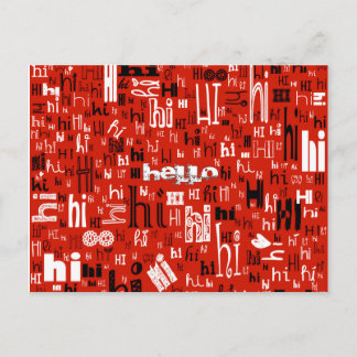 A Simple Hello Part Deux Postcards - Red