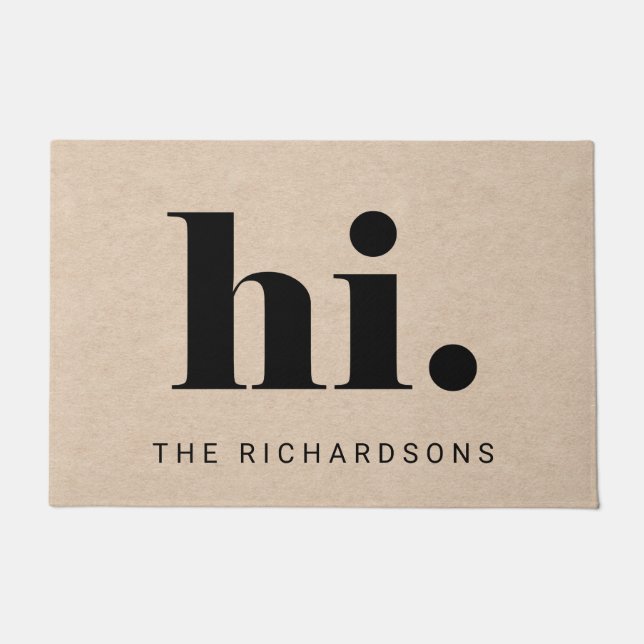 A Simple Hi | Bold and Modern Typography Doormat (Front)