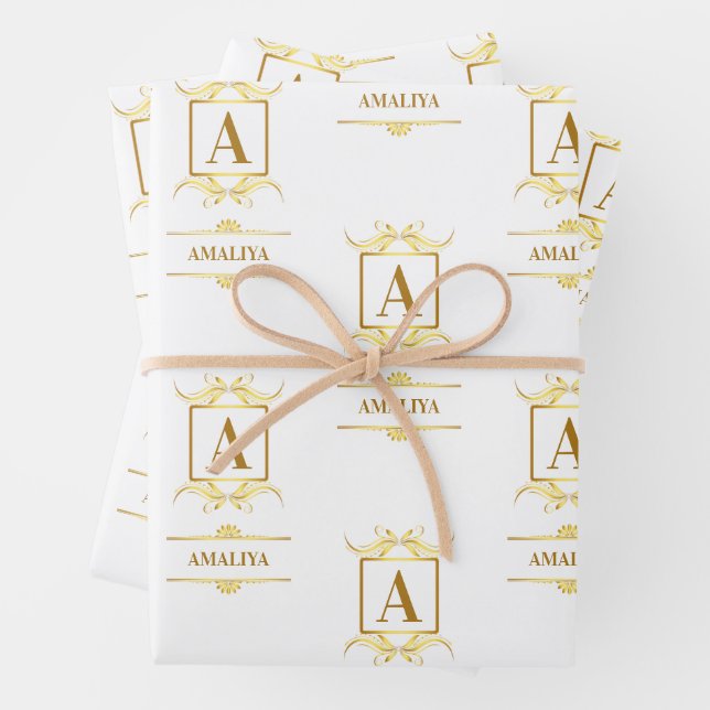 A simple, personalised, and one-of-a-kind custom w wrapping paper sheet (In situ)