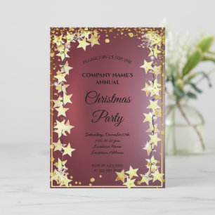 A simple red elegant Christmas party invitation