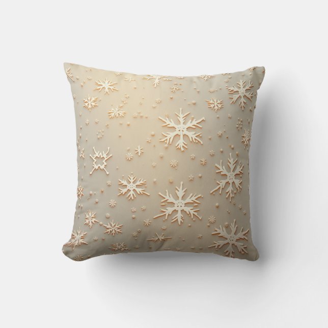 A simple snowflake pattern with a warm feeling cushion (Front)