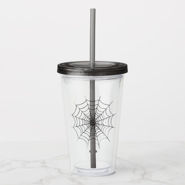 A Simple Spider's Web Acrylic Tumbler (Front)