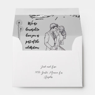 A simple wedding envelope with a touch of luxury