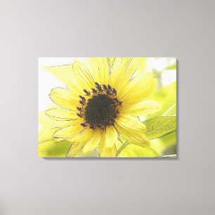 A Single Lemon Yellow Sunflower Canvas Print
