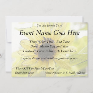 A Single Lemon Yellow Sunflower Invitation