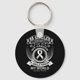 A Single Person Can Be My World Lung Cancer  Key Ring