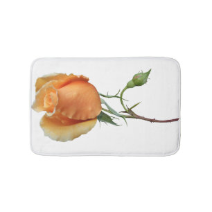 A single rose cutting bath mat