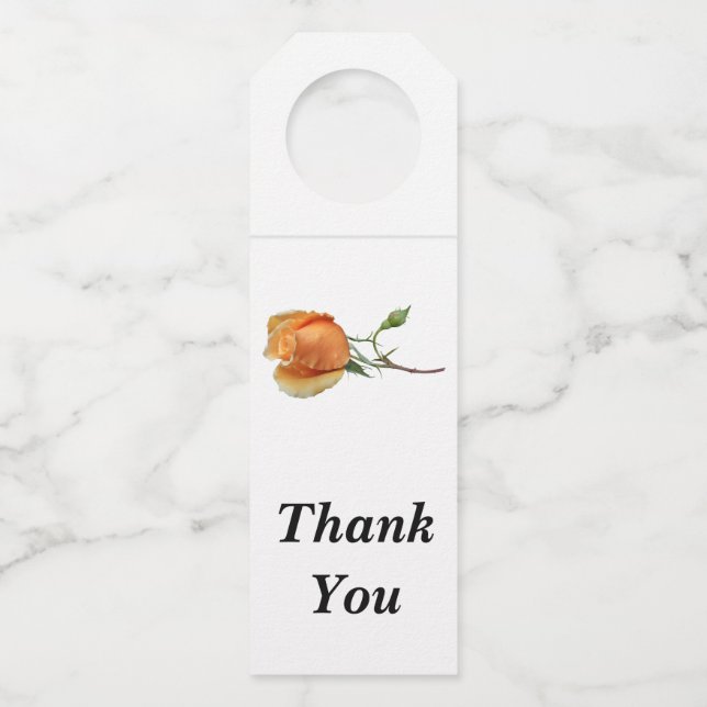 A single rose cutting   bottle tag (Front)