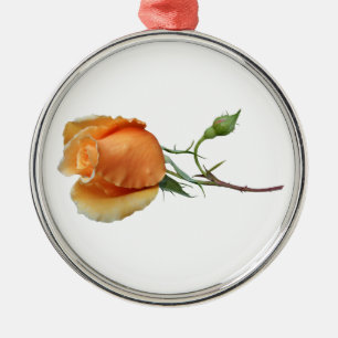 A single rose cutting metal tree decoration
