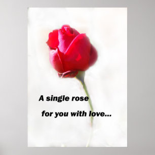 A single rose for you with love... poster