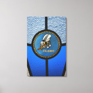 A single Seabee logo Canvas Print