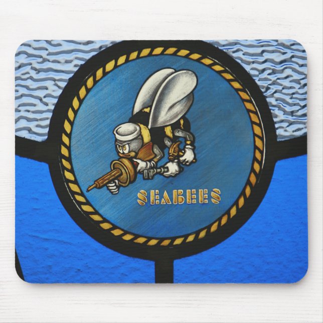 A single Seabee logo Mouse Pad (Front)