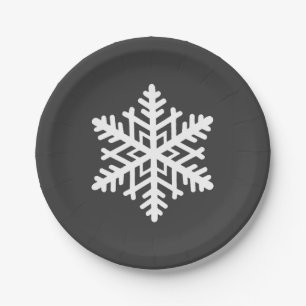 A Single Snowflake Paper Plate