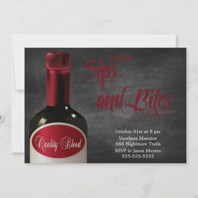 A Sip And A Bite Halloween Party Invitation (Front)