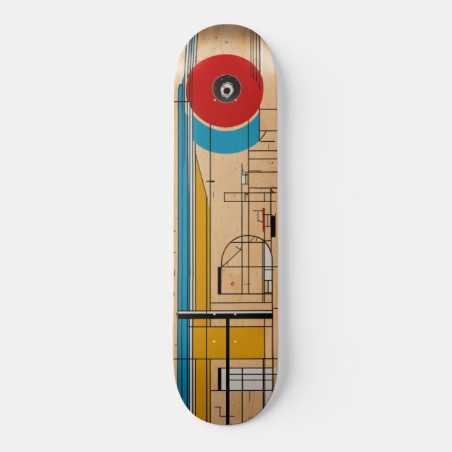 A skateboard deck with an illustration inspired by (Front)